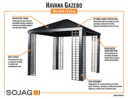 Image of Sojag Havana 10 x 10 ft. Aluminum Frame Gazebo with Optional Planters Gazebo SOJAG 