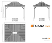 Image of Sojag Kiana 10 x 12 ft. Double Roof Aluminum Frame Gazebo With Netting Hard Top Gazebo SOJAG 