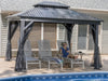 Sojag Kiana 10 x 12 ft. Double Roof Aluminum Frame Gazebo With Netting Hard Top Gazebo SOJAG 