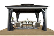 Image of Sojag Kiana 10 x 12 ft. Double Roof Aluminum Frame Gazebo With Netting Hard Top Gazebo SOJAG 