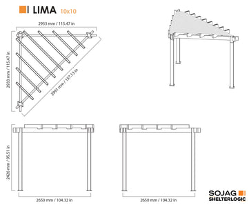 Sojag Lima Triangular 10x10 Pergola Pergola SOJAG 