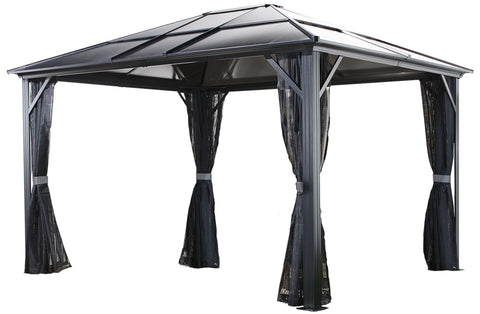 Sojag Meridien Gazebo with Grey-Tinted Roof Panels and Mosquito Netting Gazebo SOJAG 10 x 10 