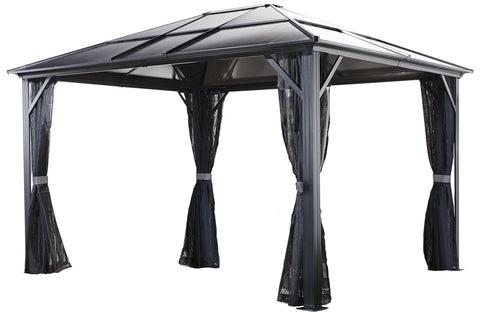 Sojag Meridien Gazebo with Grey-Tinted Roof Panels and Mosquito Netting Gazebo SOJAG 10 x 12 