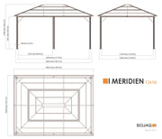 Image of Sojag Meridien Gazebo with Grey-Tinted Roof Panels and Mosquito Netting Gazebo SOJAG 