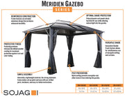 Image of Sojag Meridien Gazebo with Grey-Tinted Roof Panels and Mosquito Netting Gazebo SOJAG 
