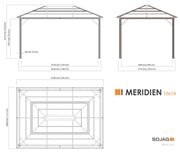 Image of Sojag Meridien Gazebo with Grey-Tinted Roof Panels and Mosquito Netting Gazebo SOJAG 