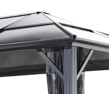Sojag Meridien Gazebo with Grey-Tinted Roof Panels and Mosquito Netting Gazebo SOJAG 