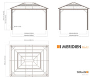 Image of Sojag Meridien Gazebo with Grey-Tinted Roof Panels and Mosquito Netting Gazebo SOJAG 