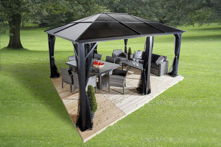 Sojag Meridien Gazebo with Grey-Tinted Roof Panels and Mosquito Netting Gazebo SOJAG 