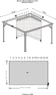 Image of Sojag Taupe Curtains for Monaco Gazebo Canopy & Gazebo Accessories SOJAG 
