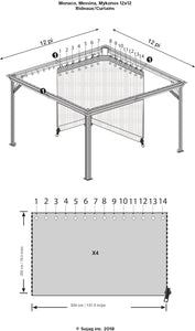 Sojag Taupe Curtains for Monaco Gazebo Canopy & Gazebo Accessories SOJAG 