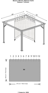 Sojag Taupe Curtains for Monaco Gazebo Canopy & Gazebo Accessories SOJAG 