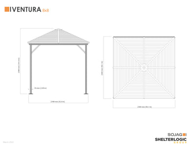 Sojag Ventura Hardtop Gazebo with Mosquito Netting Gazebo SOJAG 