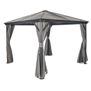 Image of Sojag Verona Grey Hard Roof Gazebo with Netting Gazebo SOJAG 10x10 