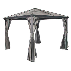 Sojag Verona Grey Hard Roof Gazebo with Netting Gazebo SOJAG 10x10 