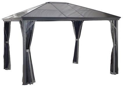 Sojag Verona Grey Hard Roof Gazebo with Netting Gazebo SOJAG 10x12 