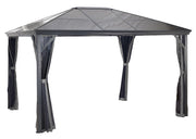 Image of Sojag Verona Grey Hard Roof Gazebo with Netting Gazebo SOJAG 10x14 