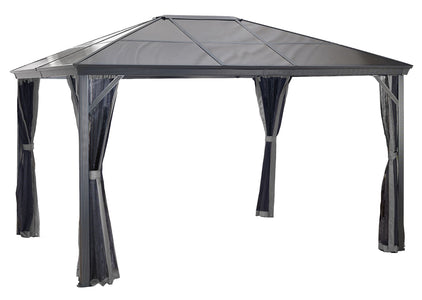 Sojag Verona Grey Hard Roof Gazebo with Netting Gazebo SOJAG 10x14 