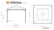 Image of Sojag Verona Grey Hard Roof Gazebo with Netting Gazebo SOJAG 