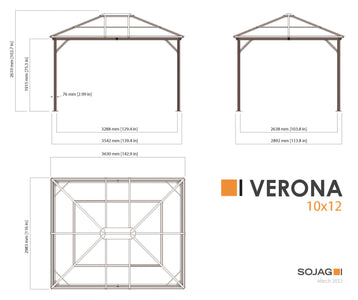 Sojag Verona Grey Hard Roof Gazebo with Netting Gazebo SOJAG 