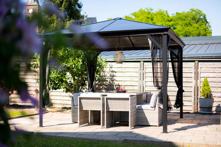 Sojag Verona Grey Hard Roof Gazebo with Netting Gazebo SOJAG 