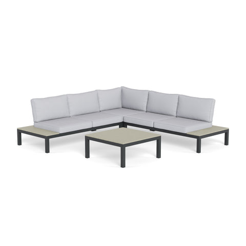Tortuga Outdoor Lakeview 4 Pc Outdoor Patio Sectional Set Outdoor Furniture Tortuga Outdoor LightGray 