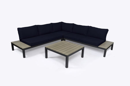 Tortuga Outdoor Lakeview 4 Pc Outdoor Patio Sectional Set Outdoor Furniture Tortuga Outdoor Navy 