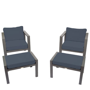 Tortuga Outdoor Lakeview Aluminum Chair Set (2 Chairs & 2 Ottomans) Outdoor Furniture Tortuga Outdoor 
