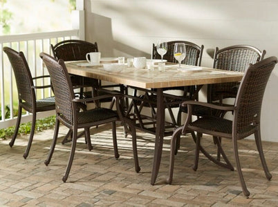 Tortuga Outdoor Marquesas 7 Pc Dining Set (6 chairs, 70" stone table) Outdoor Furniture Tortuga Outdoor 