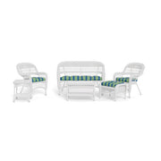 Image of Tortuga Outdoor Portside 6 Pc Seating Set - WHITE Outdoor Furniture Tortuga Outdoor CornflowerBlue 