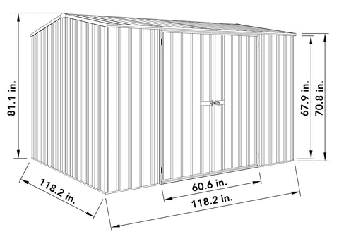 Image of Absco Premier 10' x 10' Metal Storage Shed Shed Absco 