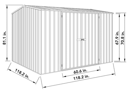 Absco Premier 10' x 10' Metal Storage Shed Shed Absco 