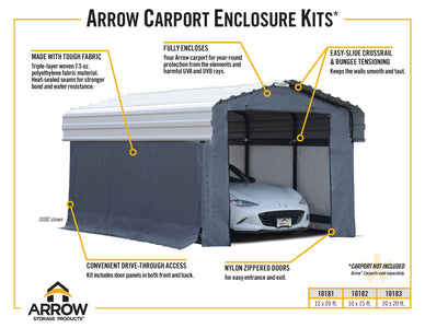 Arrow 12 x 20 Enclosure Kit Cover Only - Grey Accessories Arrow 