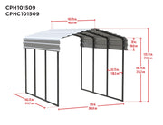 Image of Arrow Carport, 10 ft. x 15 ft. x 9 ft. Carport Arrow 