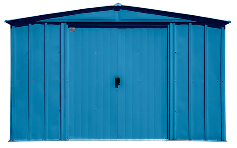 Image of Arrow Classic Steel Storage Shed, 10x14 Shed Arrow Blue Grey 