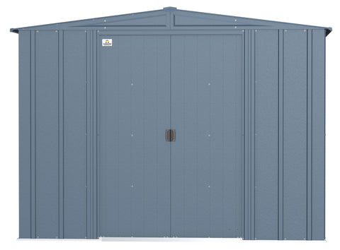 Image of Arrow Classic Steel Storage Shed, 8x8 Shed Arrow Blue Grey 