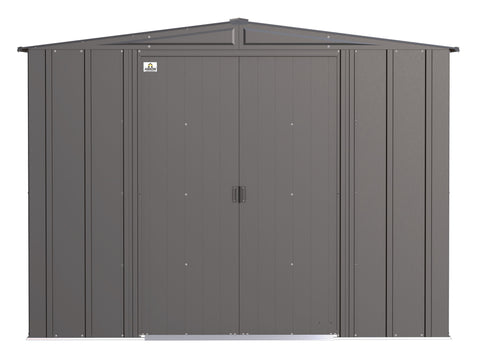 Image of Arrow Classic Steel Storage Shed, 8x8 Shed Arrow Charcoal 
