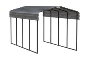 Image of Arrow Galvanized Steel Carport, 10 ft. x 20 ft. x 9 ft. Carport Arrow Black/Charcoal 