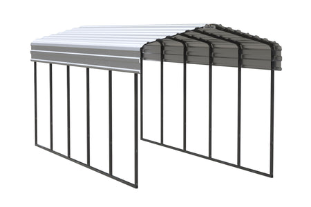 Arrow Galvanized Steel Carport, 10 ft. x 24 ft. x 9 ft. Carport Arrow Black/Eggshell 