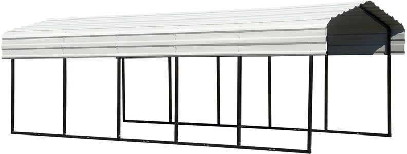 Arrow Galvanized Steel Carport 10 x 24 x 7 ft. Carport Arrow Black/Eggshell 