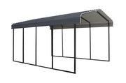 Image of Arrow Galvanized Steel Carport, 12 ft. x 20 ft. x 9 ft. Carport Arrow Black/Charcoal 