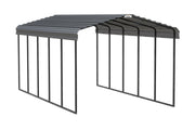 Image of Arrow Galvanized Steel Carport 12 ft. x 24 ft. x 9 ft. Carport Arrow Black/Charcoal 