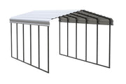 Image of Arrow Galvanized Steel Carport 12 ft. x 24 ft. x 9 ft. Carport Arrow Black/Eggshell 