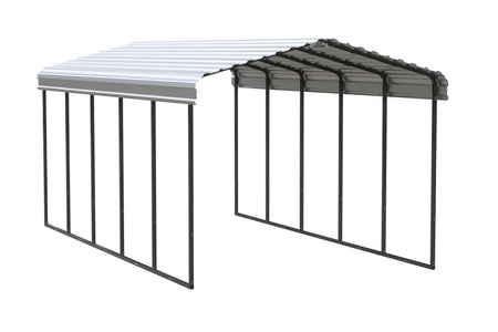 Arrow Galvanized Steel Carport 12 ft. x 24 ft. x 9 ft. Carport Arrow Black/Eggshell 