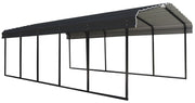 Image of Arrow Galvanized Steel Carport 12 x 24 x 7 ft. Carport Arrow Black/Charcoal 