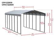 Image of Arrow Galvanized Steel Carport 12 x 29 x 9 ft. Carport Arrow 