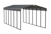 Image of Arrow Galvanized Steel Carport 12 x 29 x 9 ft. Carport Arrow Black/Charcoal 