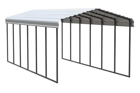 Arrow Galvanized Steel Carport 12 x 29 x 9 ft. Carport Arrow Black/Eggshell 