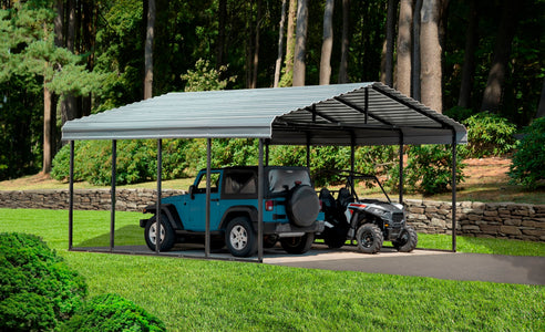 Arrow Galvanized Steel Carport 20 x 20 x 9 Carport Arrow 