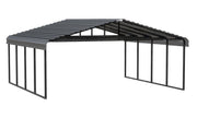 Image of Arrow Galvanized Steel Carport 20 x 20 x 9 Carport Arrow Grey 